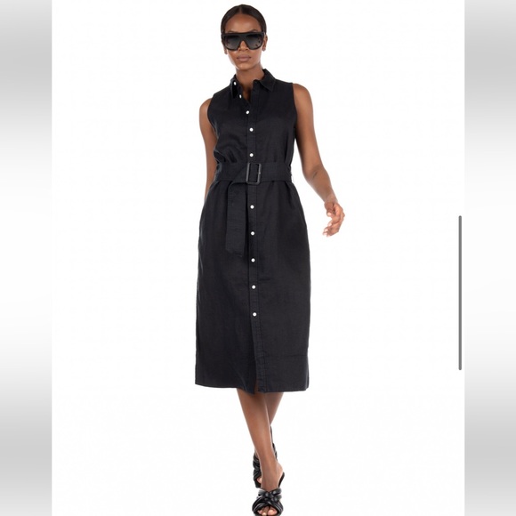 Polo Ralph Lauren Black Linen Belted dress - Picture 3 of 16